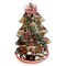 Decorative Christmas Tree with Gingerbread Men and Lights Table Decor